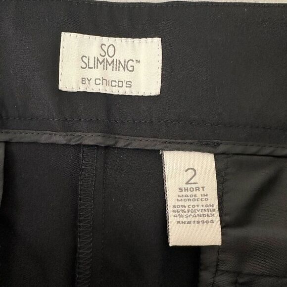Chico's So Slimming Black Pant size 2 Short or 12 Short - Picture 7 of 8